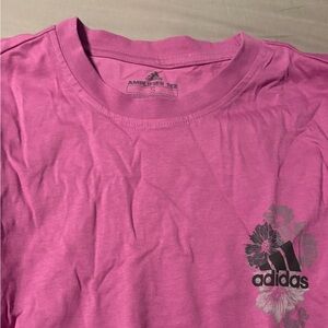 adidas Floral Graphic Long Sleeve Tee in Pink